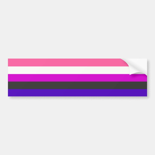 Genderfluid flag bumper sticker (Front)