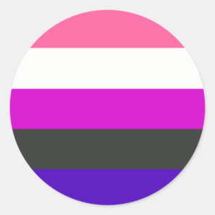 Genderfluid flag classic round sticker