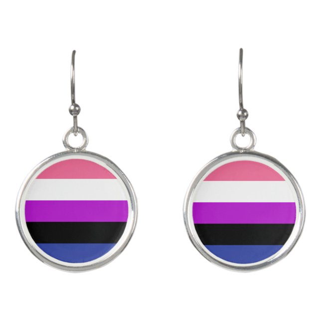 Genderfluid Flag Drop Earrings (Front)