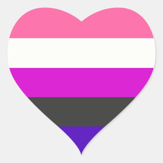 Genderfluid flag heart sticker | Zazzle.com