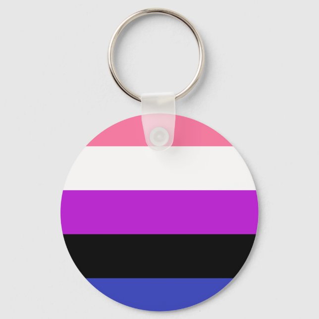 Genderfluid Flag Keyring (Front)