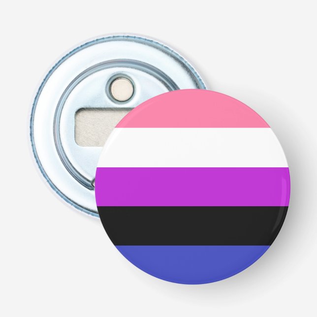 Genderfluid Flag LGBT Bottle Opener (Front)