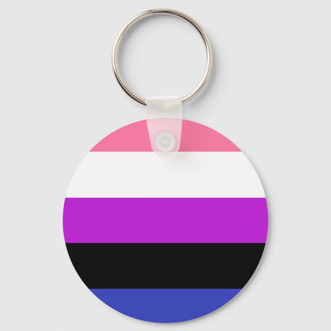 Genderfluid Flag LGBT Keychain (Front)
