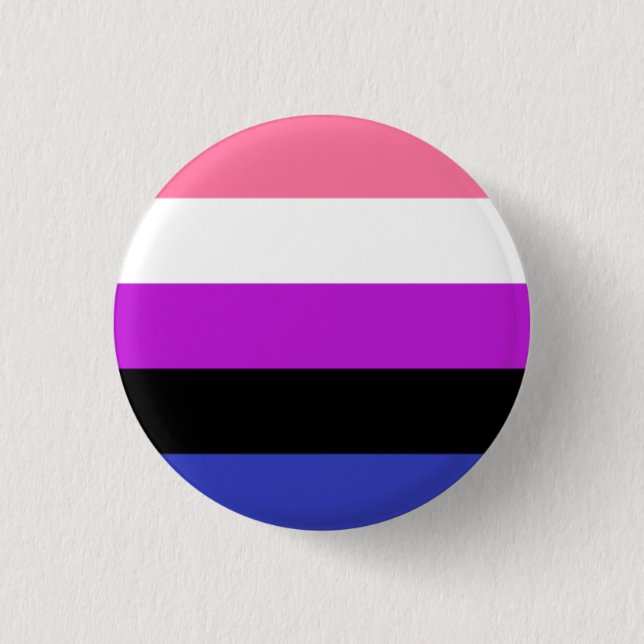 Genderfluid flag pinback button (Front)