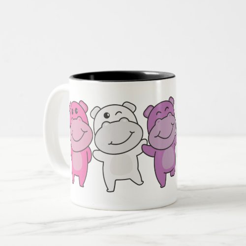 Genderfluid Flag Pride Lgbtq Cute Hippo Two_Tone C Two_Tone Coffee Mug