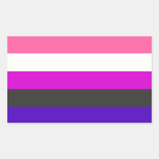 Genderfluid flag rectangular sticker (Front)