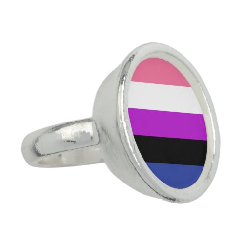 Genderfluid Flag Ring