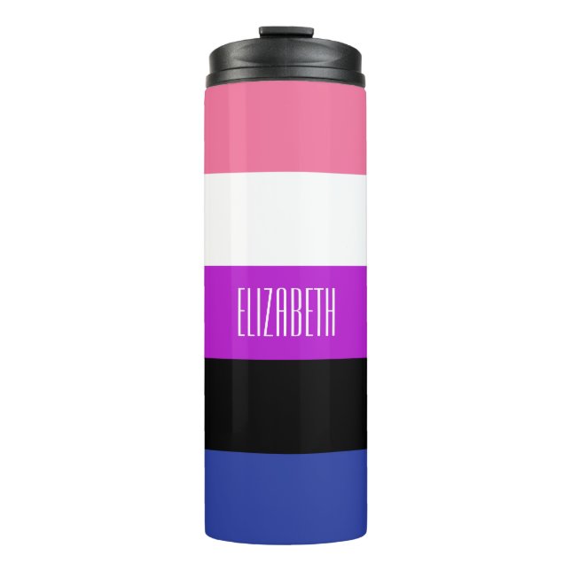 Genderfluid Flag Thermal Tumbler (Front)