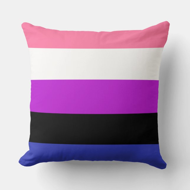 Genderfluid Flag Throw Pillow (Front)