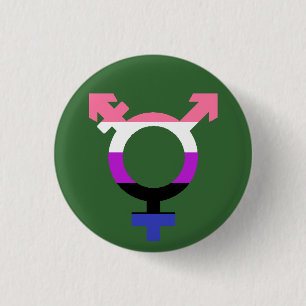 Genderfluid Flag Trans Symbol Button