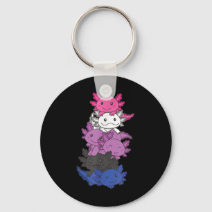 Genderfluid Gender Fluid Pride Lgbtq Axolotl _1 Keychain