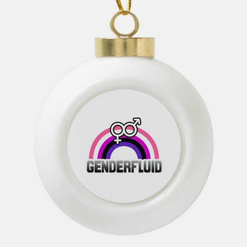 Genderfluid Gender Symbol Ceramic Ball Christmas Ornament