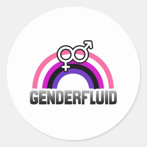 Genderfluid Gender Symbol Classic Round Sticker