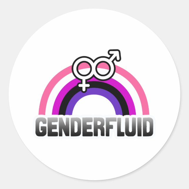 Genderfluid Gender Symbol Classic Round Sticker (Front)