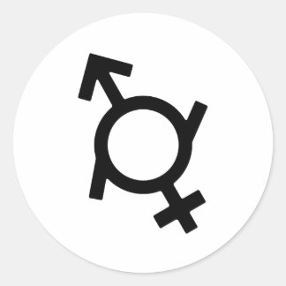 Genderfluid Gender Symbol Classic Round Sticker
