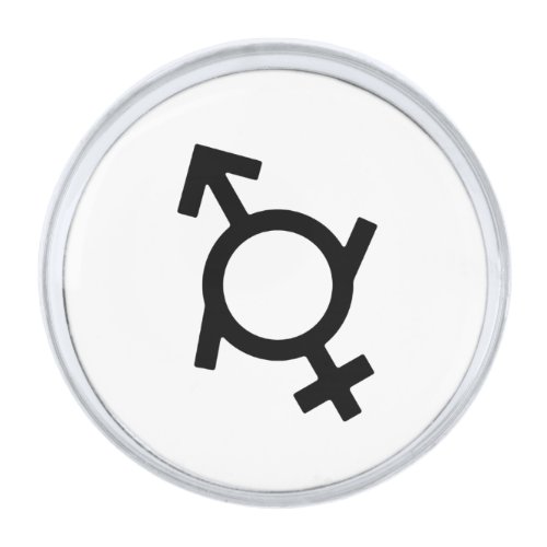 Genderfluid Gender Symbol Silver Finish Lapel Pin