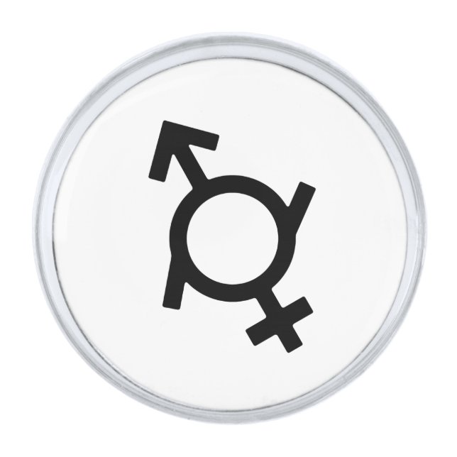 Genderfluid Gender Symbol Silver Finish Lapel Pin (Front)