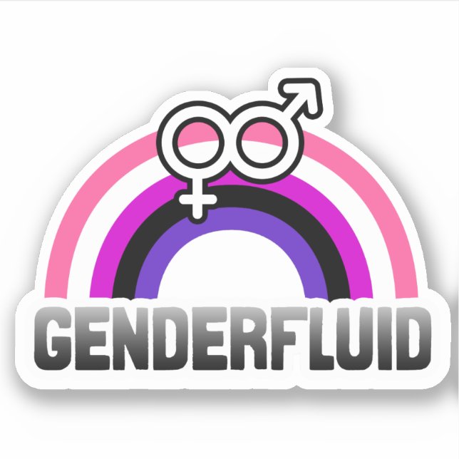 Genderfluid Gender Symbol Sticker (Front)