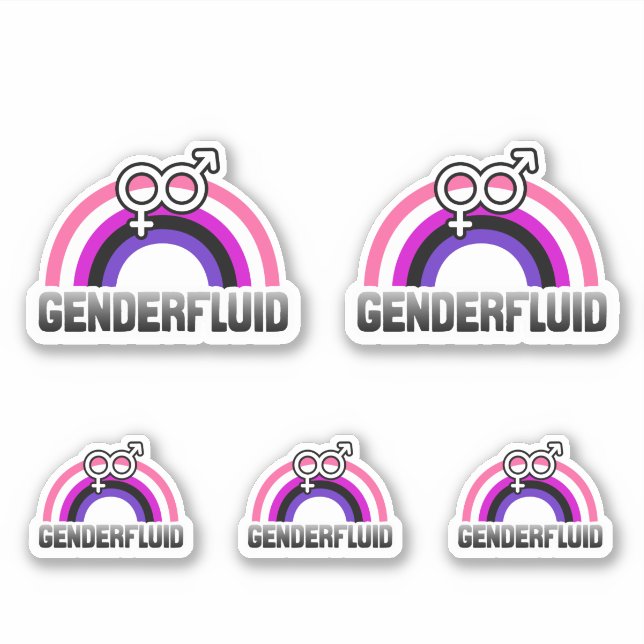 Genderfluid Gender Symbol Sticker (Front)