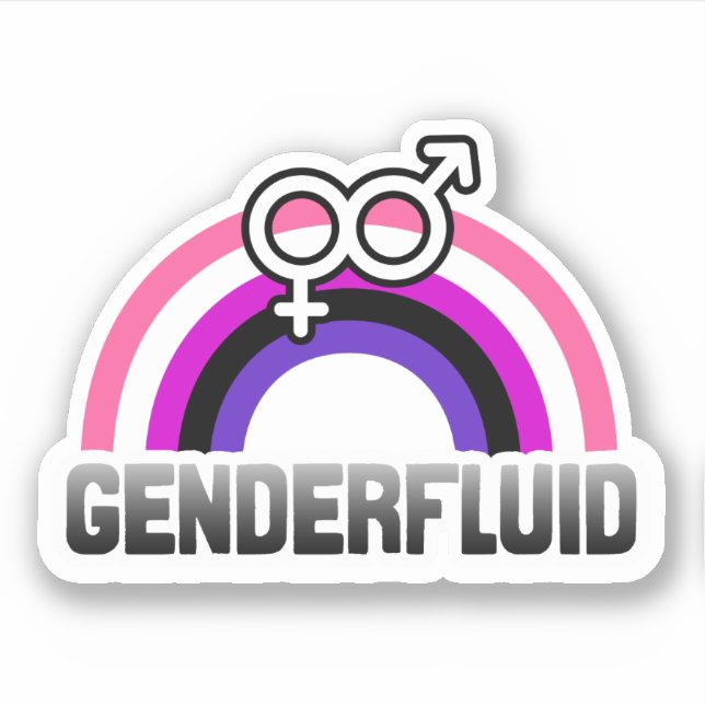 Genderfluid Gender Symbol Sticker (Front)