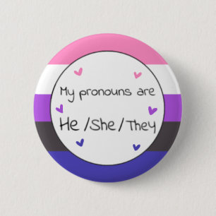 Genderfluid He/She/They Pronoun Pin