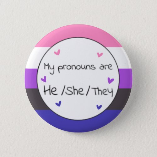 Genderfluid HeSheThey Pronoun Pin