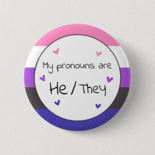 Genderfluid He/They Pronoun Pin