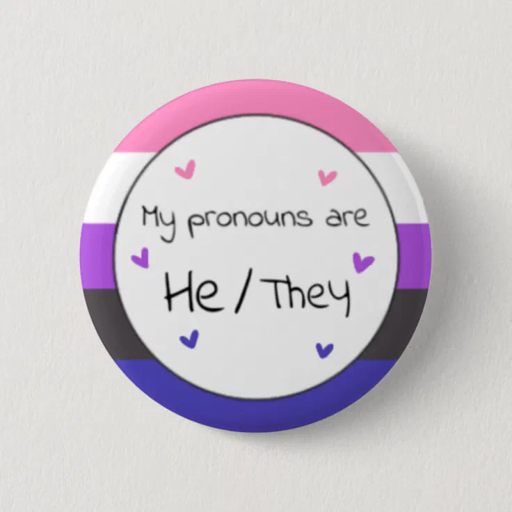 Genderfluid He/They Pronoun Pin | Zazzle