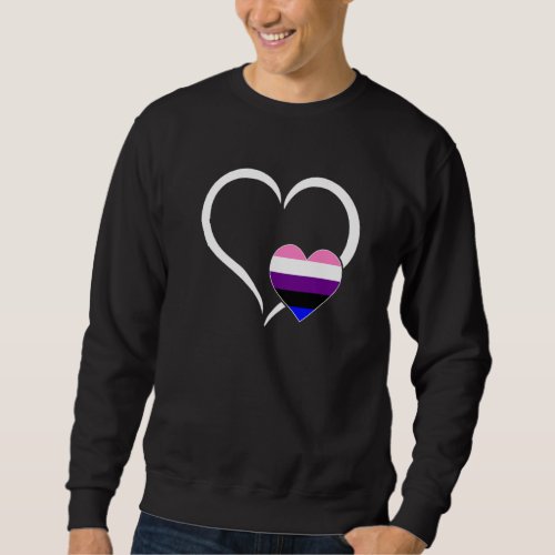 Genderfluid Heart Lgbt Q Cool Pride Flag Color All Sweatshirt