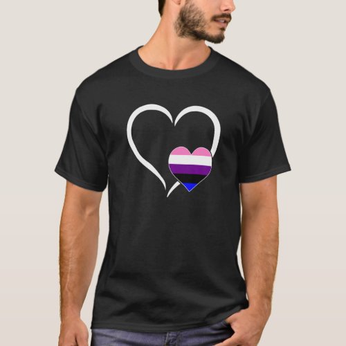 Genderfluid Heart Lgbt Q Cool Pride Flag Color All T_Shirt