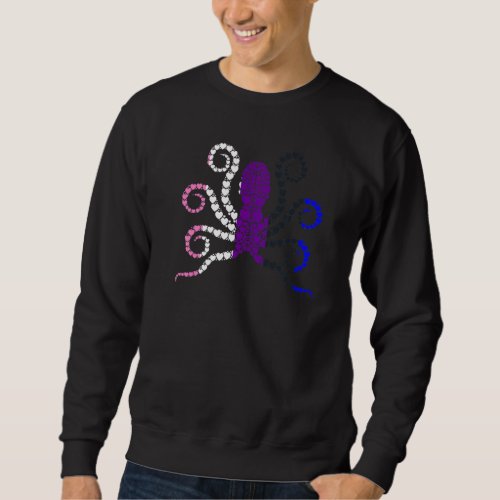 Genderfluid Heart Octopus Lgbt Q Cute Animal Pride Sweatshirt