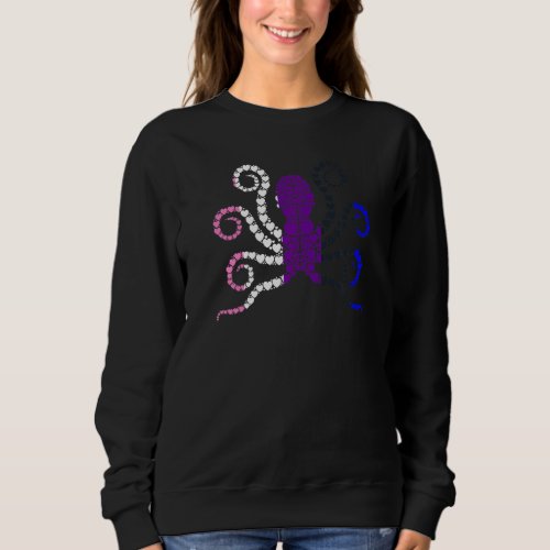 Genderfluid Heart Octopus Lgbt Q Cute Animal Pride Sweatshirt