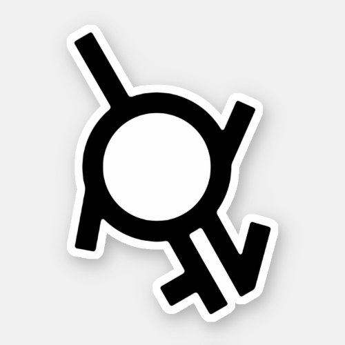 Genderfluid Intergender and Neutrois Gender Symbol Sticker