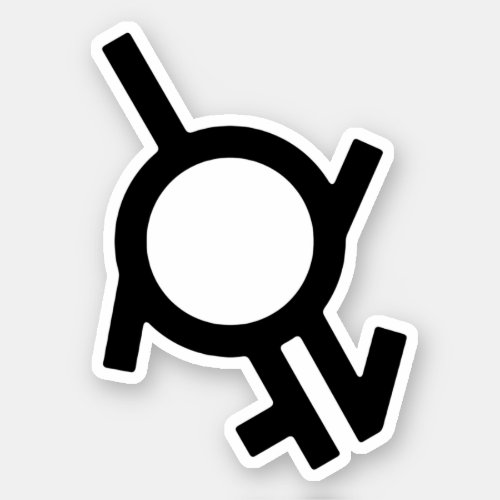 Genderfluid Intergender and Neutrois Gender Symbol Sticker