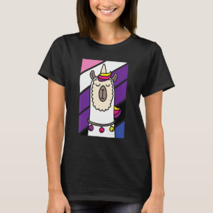 Genderfluid Llama LGBT-Q Funny Alpaca Unicorn Prid T-Shirt