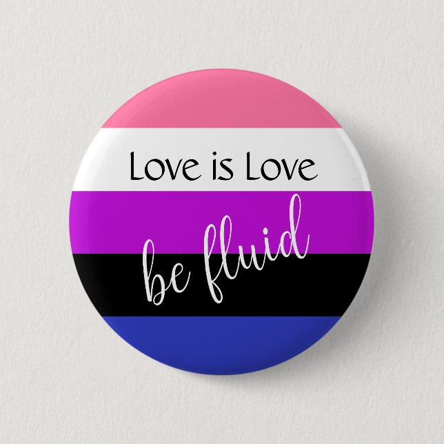 Genderfluid Love is Love Custom Text Button (Front)