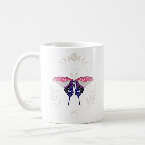 Genderfluid Luna Moth Celestial  LGBT Pride Flag 1 Coffee Mug