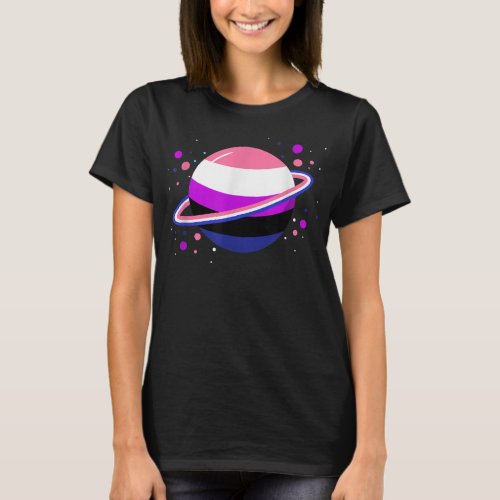 Genderfluid Outer Space Planet Genderfluid Pride T_Shirt