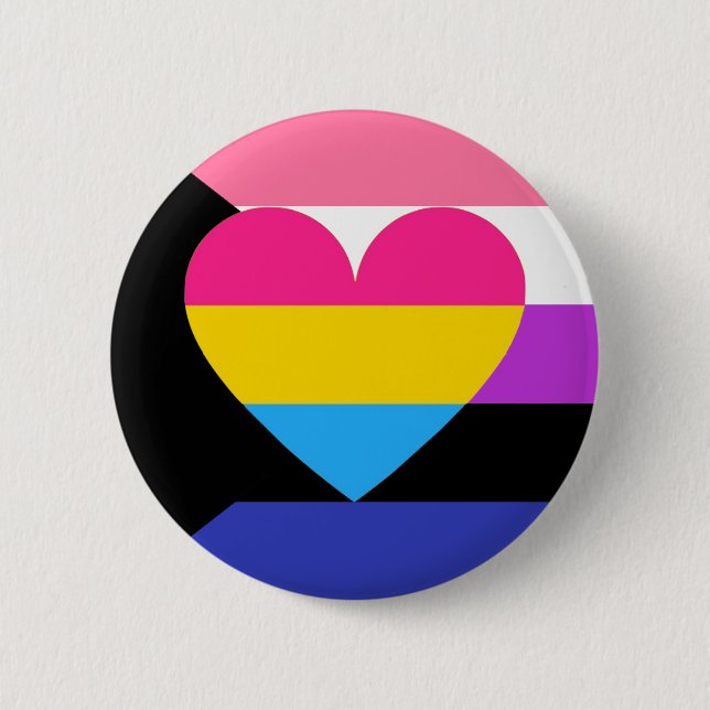 Genderfluid Panromantic Demisexual Pride Button (Front)