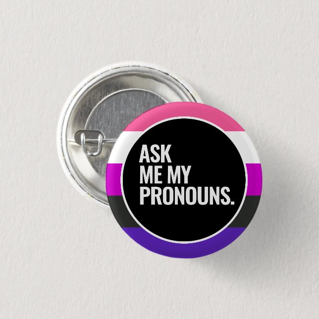 Genderfluid Pride Button (Front & Back)