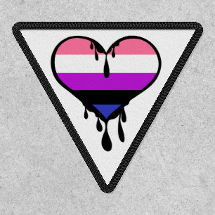 Genderfluid Pride Dripping Heart Patch