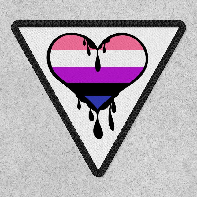 Genderfluid Pride Dripping Heart Patch (Front)