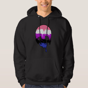 Genderfluid Pride Dripping Skull Hoodie