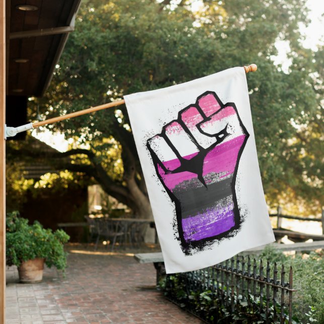 Genderfluid Pride Fist House Flag (In SItu)