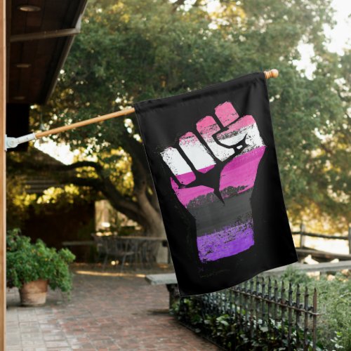 Genderfluid Pride Fist House Flag