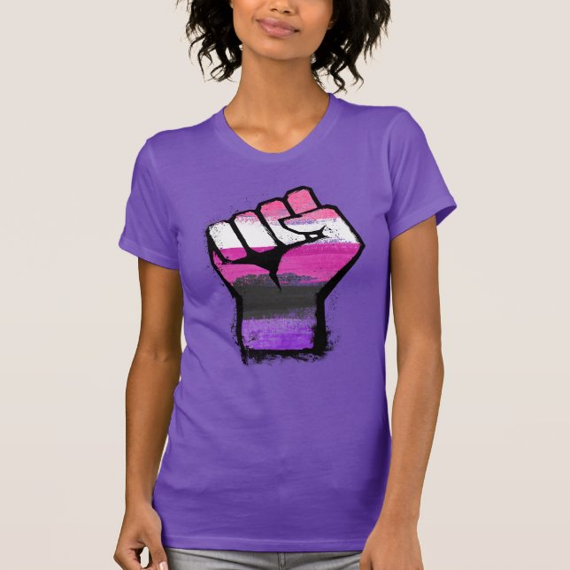 Genderfluid Pride Fist T-Shirt (Front)