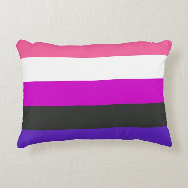 Genderfluid Pride Flag Accent Pillow (Front)