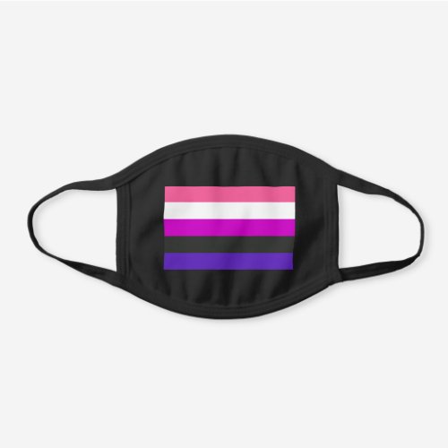 Genderfluid Pride Flag Black Cotton Face Mask