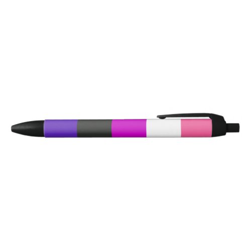 Genderfluid Pride Flag Black Ink Pen