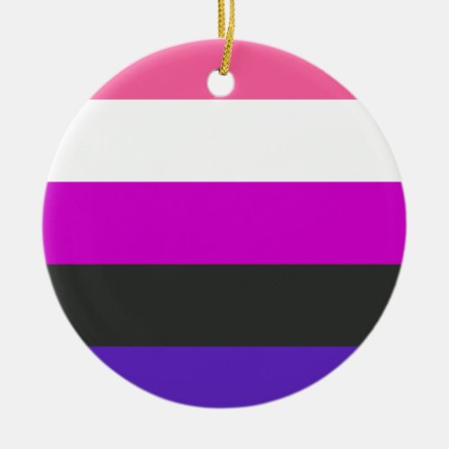 Genderfluid Pride Flag Ceramic Ornament